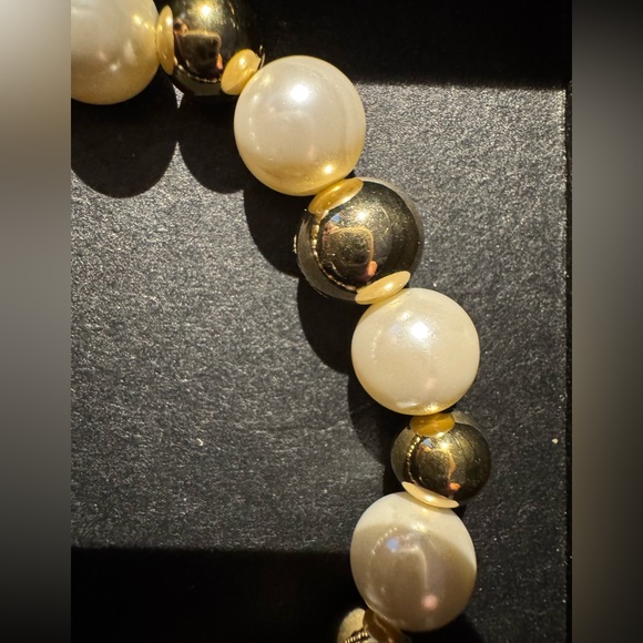 NWT Moda Al Massimo 18K yellow gold over bronze pearl & gold bead bracelet - Picture 3 of 4